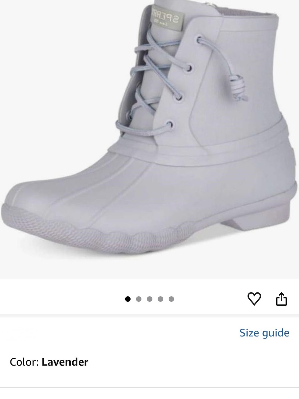 Sperry Lavender Waterproof Duck Boots for Women